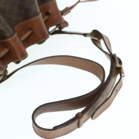 CELINE Macadam Canvas Shoulder Bag PVC Leather Brown Auth bs11386 - Picture 7 of 16